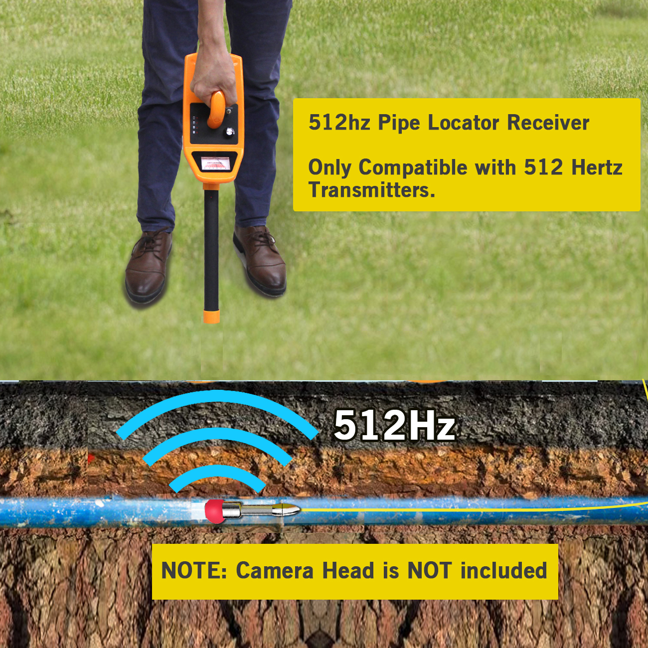 512hz Pipe Locator Receiver Underground Sewer Drain Pipe Camera 512hz